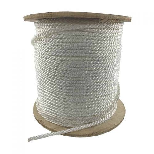 Hyper Tough Item# NPP850-HT, Nylon Blend Twisted Rope, White, 3/8