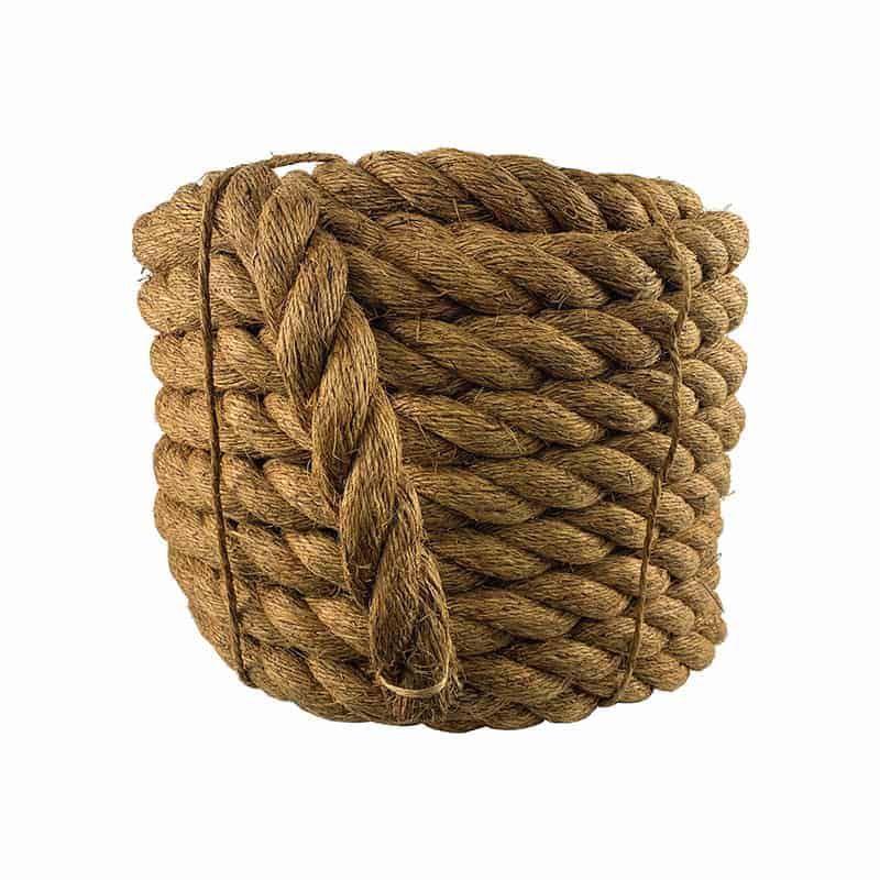 Manila Rope - 3 Strand Cordage Twisted Braided Rope - Thick Natural Fiber Rope for Nautical, Marine, Decorative Rope for Crafts, Porch Column, Outdoor