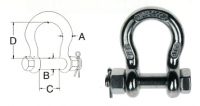 7/8" Bolt Pin Anchor Shackle Stainless Steel