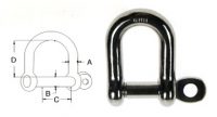 15/32" Captive Pin D Shackle Stainless Steel