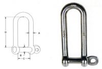 3/8" Long D Shackle Stainless Steel