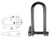 5/16" Halyard Shackle Stainless Steel (Captive Pin)