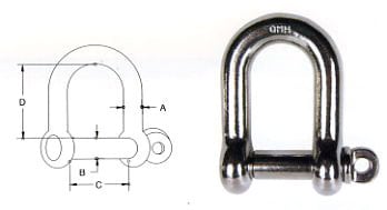 Screw Pin D Shackle Stainless Steel