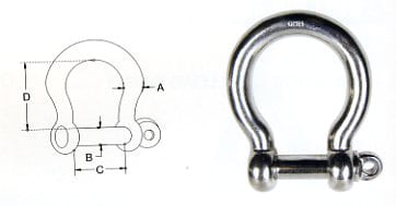 Screw Pin Bow Shackle Stainless Steel