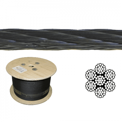 Black Galvanized Cable - Powder Coated - Skydog Rigging