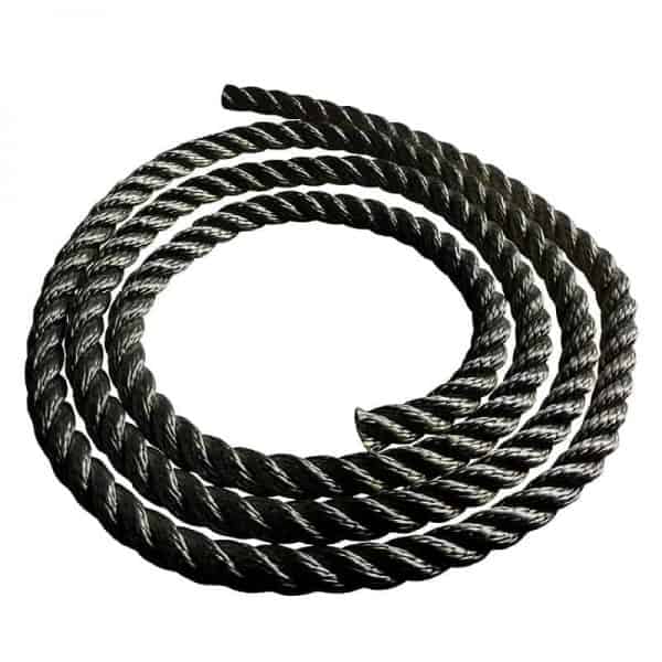 Twisted Black Nylon Rope Coil