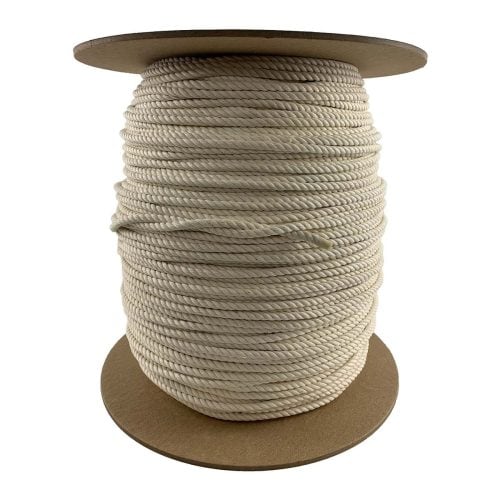 Spool of Twisted White Cotton Rope