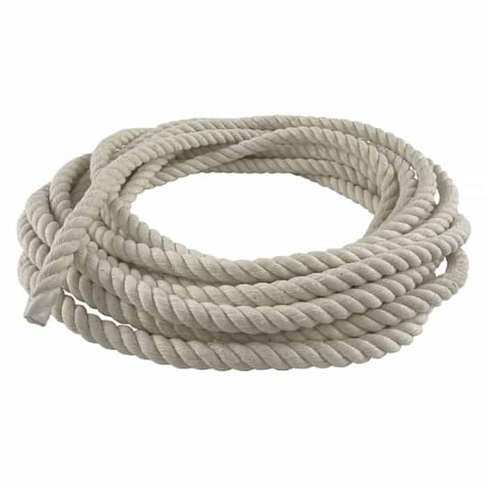 3 Strand Twisted 100% White Cotton Rope Coil