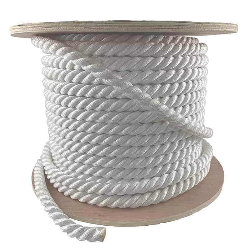 Three Strand Twisted White Polyester Spool