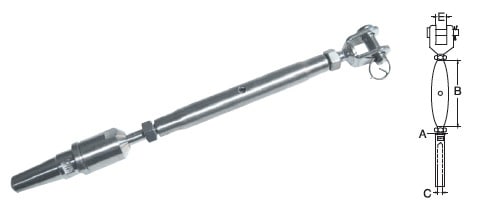 Jaw and Swageless Turnbuckle Stainless Steel