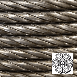 Groove Industrial 1/2" X 100' 6x36 IWRC Bright Wire Rope - Steel Cable