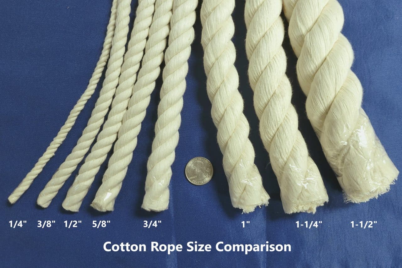 Cotton Rope Size Comparison Chart