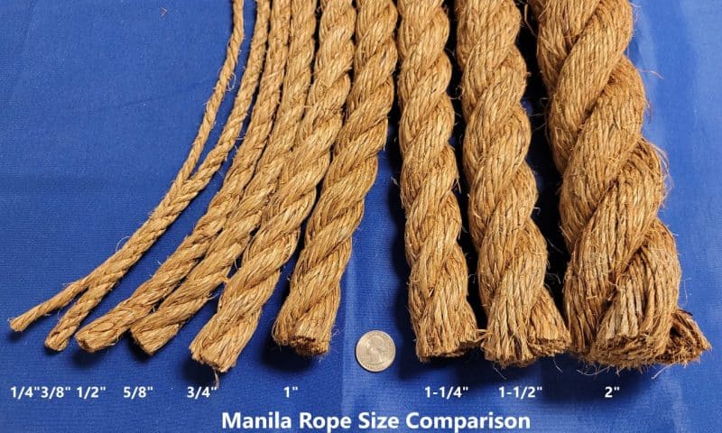 Manila Rope Size Comparison