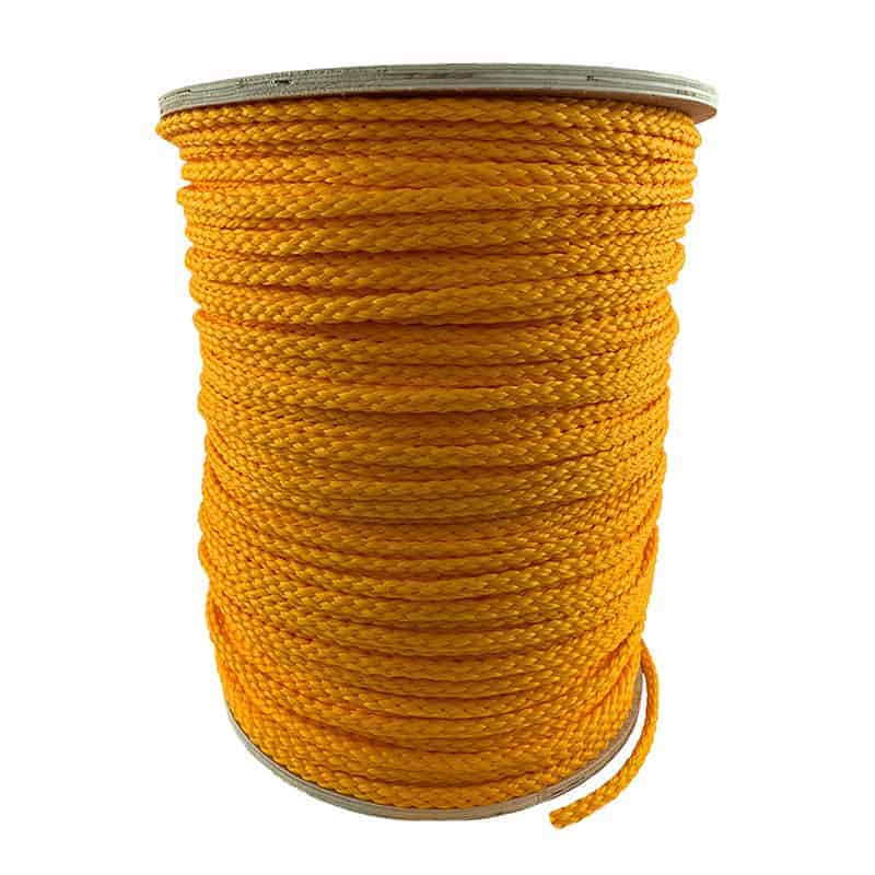 Braided Yellow Polypropylene Rope Spool