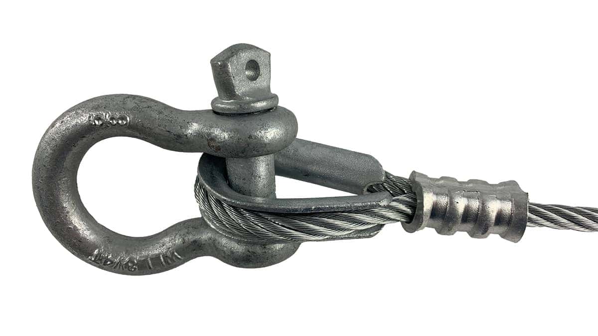 Shackle with Thimble on Aircraft Cable