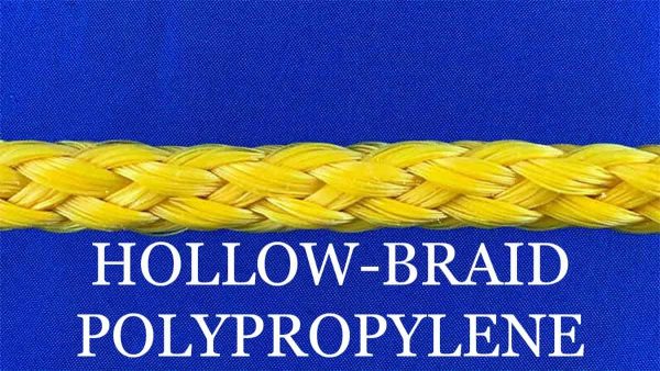 Hollow Braid Yellow Polypropylene Rope
