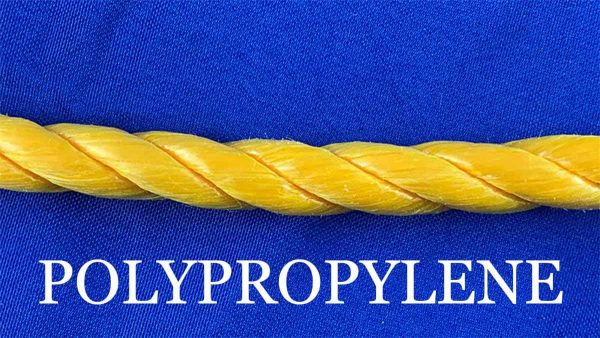 Three Strand Twisted Yellow Polypropylene Rope